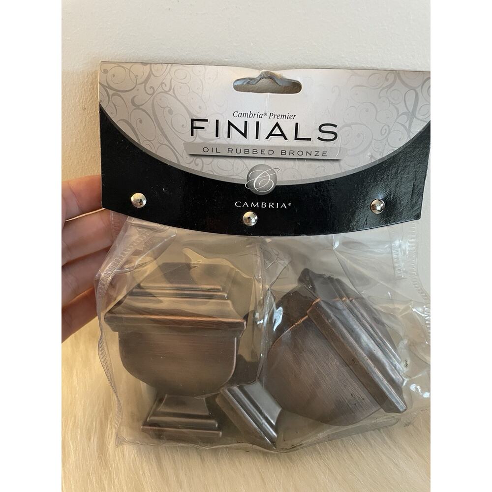 Cambria Oil Rubbed Bronze Finial Use W/Drapery Rods & Holdbacks Not Inc
